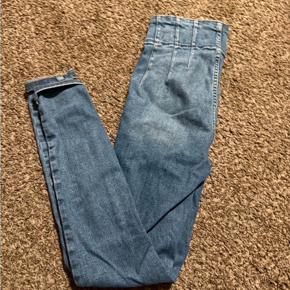 We The Free High Rise Skinny Blue Jeans